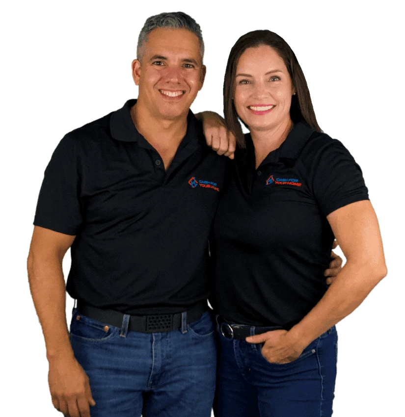 Meet Juan and Castilia – About Us Juan and Castilia standing side by side, representing the trustworthy and reliable team behind Cash For Your Home.